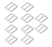 10Pcs Metal Slide Buckle, 1 Inch Zinc Alloy Tri-Glide Rectangle Adjustable Slide Buckles Adjuster Sliders Strap Hardware for Purse Bag Backpack(White Nickel)