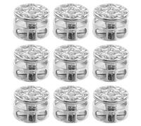 10pcs Metal Spring Cord Lock Fastener for Drawstrings Silver Double | Firm Grip, Smooth Surface, No Burrs, Prevents Slipping, Metal Build, 17# Flat Double-hole Style