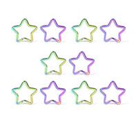 10pcs Metal Star Shaped Split Ring Key Ring Key Holder Keyfob Accessories Connector for DIY Jewelry Handbag Supplies Jump Rings