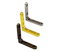 10Pcs Metal Supporting Hinges for Wooden Box Seven-Character Small Hinge Five Golden Accessories Including Installation Screws(Bronze-10Pcs)