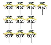 10PCS Metallic Graduation Hat Cake Toppers Academic Hat Cake Decorations Easy Installation For Dessert Table Setting Graduation Party Decorations