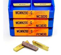 10PCS MGMN150 MGMN200 MGMN250 MGMN300 MGMN400 PC9030 NC3020 NC3030 Grooving Insert External Tool for Holder MGEHR Cutting Turning(MGMN200-G PC9030)