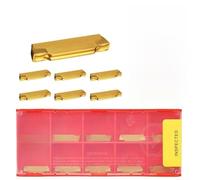10Pcs MGMN200-G 2mm Width Carbide Inserts for MGEHR MGIVR Grooving Cutter, Gold KDC Alloy Parting Tool for Steel Cast Iron Stainless Aluminum Machining