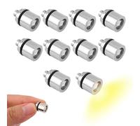 10pcs Micro LED Lights, Battery Powered Tiny Lights Miniature Craft Models for Paper Lanterns Party Decorations Dollhouse Accessories (Warm White)
