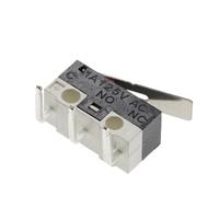 10PCS Micro Limit Switch Momentary Push Button Switch 1A 125V AC Mouse Switch 3Pins Long Handle Roller Lever Arm SPDT 12X6X6MM(Bent foot-1)