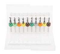 10Pcs Micro Twist Drill Bits Set, Tungsten Steel PCB Drill Bit for Circuit Board Repair, Straight Handle Mini Spiral Drill Bits 2.1-3.0mm with Precision Loop for CNC Engraving Ma