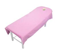 10pcs Microfiber Massage Comfortable Table Cover Beauty Salon SPA Bed Sheet Couch Home Soft Bedding Sturdy Mattress Plain(Pink)