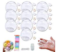 10pcs Milky Blank Skins Empty Stress Ball DIY Kit, Blank Pressure Ball Skin Diy Kit, Vacuum Squishy Stress Balls Kit, with Glue, Ultra Light Clay, 10 Ties, for Stress Relief (transparent)