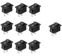 10Pcs Mini 10x15mm 2 Pin SPST ON-Off Rocker Switch 3A 250V 6A 125V Case Toggle Switches