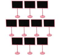 10pcs Mini Blackboard Mini Wooden Wedding Blackboard Chalkboard Place Cards Message Board Label Table with Stand Base - Pink