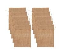 10pcs Mini Burlap Drawstring Bags 15x10cm Reusable Brown Gift Pouches | Handmade, Versatile Storage for Chains and Coins, Boho Rustic Style, Suitable for Christmas and Hotels