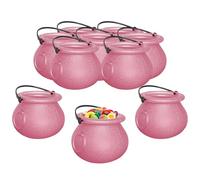 10pcs Mini Cauldrons, Halloween Party Bag Fillers, Small Plas-tic Witch Cauldron Tiny Candy Bowl, Halloween Cauldron Decorations