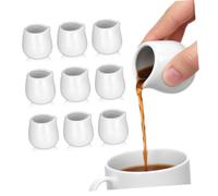 10pcs Mini Ceramic Creamer Pitcher White Porcelain for Coffee Tea