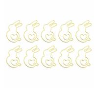10Pcs Mini Creative Paperclips, Metal Bookmark Clip, Decorative Paper Clips for Organizing Recipes, Photo Albums, Envelopes(Gold Rabbit Shape)
