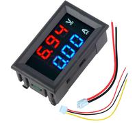 (10pcs) Mini Digital Voltmeter Ammeter DC 100V 10A Voltmeter Current Meter Tester Blue+Red Dual LED Display