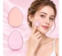 10Pcs Mini Finger Puff Foundation Small Air Cushion Powder Sponge Face Concealer Cream Cosmetic Applicator Makeup Tools (Pink)