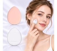 10Pcs Mini Finger Puff Foundation Small Air Cushion Powder Sponge Face Concealer Cream Cosmetic Applicator Makeup Tools (White)