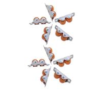 10pcs Mini Fixed Casters 0.5 Inch Metal Plate Mount Tpe Wheels