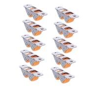 10pcs Mini Fixed Casters with Metal Top Plate for Chargers