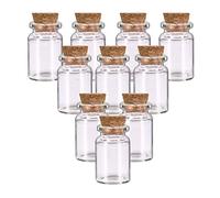 10pcs Mini Glass Bottles with Cork Lids 5ml - Small Wish Bottles and Spell Jars - Miniature Drink For Wedding