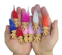 10pcs Mini Good Luck Troll Dolls Pvc Vintage Trolls Lucky Doll Action Figures Cute Little Guys Collection School Party Favors