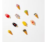 10Pcs Mini Ice Cream Fridge Magnets 3D Resin Magnet Refrigerator Stickers Champagne Bottle Opener Juice Cup Wine Glass for Refrigerators, Whiteboards, Maps and Other Magnetic Items