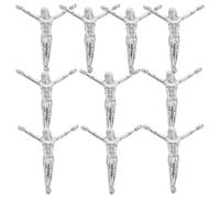 10pcs Mini Jesus Statue Silver Stainless Steel Crucifix Pendant Charm