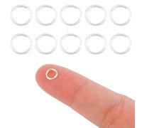10pcs Mini Key Ring Open Rings, Sterling Silver Mini Open Jump Rings Double Loop Small Metal Rings for Jewelry Necklace Bracelet Earrings Crafts Ornaments