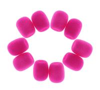 10Pcs Mini Lapel Headset Microphone Windscreens Foam Covers, Fushcia, Small Size
