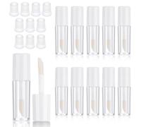 10pcs Mini Lip Gloss Tubes Empty 1.2ml Clear Lip Gloss Tubes with Lip Wands,Refillable Mini Lip Gloss Containers with Rubber Stoppers,Samples Lip Balms,Travel Split Lip,Gloss Making