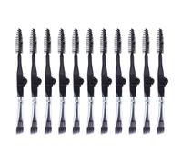 10PCS Mini Makeup Tool Foldable Double Ended Eyebrow Brush for Women | Plastic Handle, Artificial Fibre Bristles, Grooming and Blending, Brow Pomade Application, Travel Makeup, Salon Use