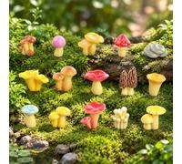 10Pcs Mini Mushroom Ornaments,Forest Style Decor for Moss Landscape, Garden