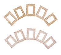 10pcs Mini Photo Frame Craft Making Accessory Resin Vintage Rectangular Frames Delicate Carving Edges Sturdy and Not Easy to Break for DIY Crafts Making and Small Decor