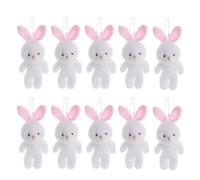 10Pcs Mini Rabbit Plush Keychain | Cute Stuffed Bunny Keyring Set | Soft Kawaii Easter Favours | Little Animal Plush for Bags, Party Gifts