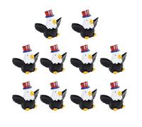 10PCS Mini Resin Bald Eagle Figurines 4th of July Decorations Patriotic Cute Little Eagle Garden Statues Bulk for USA 250th Anniversary Table Centerpieces Independence Day Memorial Day Party Favors