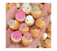 10pcs Mini Resin Luminous Broken Shell Eggs Easter Chicks Figures, Easter Egg Decorations,Little Small Easter Glow in The Dark Miniature Chicks Figurines for Dollhouse Micro Garden Landscape Decor
