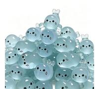 10pcs Mini Seals Night Glow,Tiny Resin Seals for Crafts Doll House Miniatures,Cute Glow in Dark Mini Resin Seal Figurines, Adorable Luminous Sea Animals Seal for Fairy Garden Terrarium Decor,Random