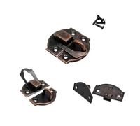 10pcs Mini Small Golden Silver Bronze Jewelry Chest Gift Wooden Box Case Toggle Latch Hasp Hook Can Lock Lockable with Screws for Furniture(D Bronze 35x48mm)