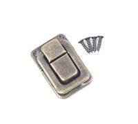 10pcs Mini Small Golden Silver Bronze Jewelry Chest Gift Wooden Box Case Toggle Latch Hasp Hook Can Lock Lockable with Screws for Furniture(Bronze)