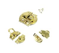 10pcs Mini Small Golden Silver Bronze Jewelry Chest Gift Wooden Box Case Toggle Latch Hasp Hook Can Lock Lockable with Screws for Furniture(B Golden 26x29mm)