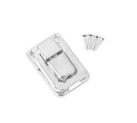 10pcs Mini Small Golden Silver Bronze Jewelry Chest Gift Wooden Box Case Toggle Latch Hasp Hook Can Lock Lockable with Screws for Furniture(Silver)