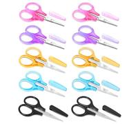 10pcs Mini Stainless Steel Craft Scissors with Protective Cover - Universal Travel Small Scissors for Paper Cutting, Craft Making, Sewing