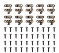 10pcs Mini Swing Arm Clasp Latch, Zinc Alloy Bronze Left Right Antique Toggle Hasp Hook with Screws, for Toolbox Jewelry Box Suitcase Wooden Case Cupboard Cabinet