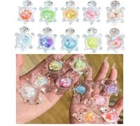 10pcs Mini Turtles,Luminous Resin Animals with Sparkle Flakes Glow in The Dark Turtle Tiny Transparent Sea Turtles Marine Animals Figurines for Birthday Party Home Garden DIY Aquarium Dollhouse Decor