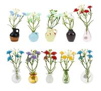 10Pcs Mini Vase Fridge Magnets, 3D DIY Tiny Bud Vases for Fridge, Locker & Whiteboard, Mixed Ceramic & Glass, Cute Fridges Magnet Gift Set for Coworkers, Teachers & Office Decor(A)