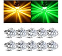 10PCS Mini Watermelon Lights, 3/4 Inch Dual Revolution Amber Turn Signal Marker to Green Auxiliary LED Watermelon Light, IP65 Waterproof Side Clearance Tail Griller Lights, for 12V Trailers Trucks RV