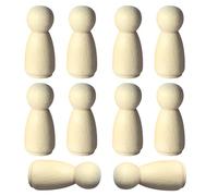 10pcs Mini Wooden Man DIY Painting Doll Tabletop Accessories Mini Craft Natural Wood Shapes Figures Wooden People Pegs Peg Dolls Unfinished Wood Peg Dolls Child Wood Painting