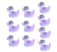 10Pcs Miniature Animal Figures, Miniature Duck Tiny Animal Figurine Mini Toys Ornament Kits for Children Kids Present for Home Decoration Purple