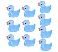 10Pcs Miniature Animal Figures, Miniature Duck Tiny Animal Figurine Mini Toys Ornament Kits for Children Kids Present for Home Decoration Blue