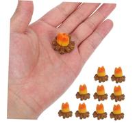 10Pcs Miniature Campfire Model Realistic Fake Fire Flame Prop for Decor Safe and Portable Bonfire Plaything for Dollhouse and Micro Landscape Use